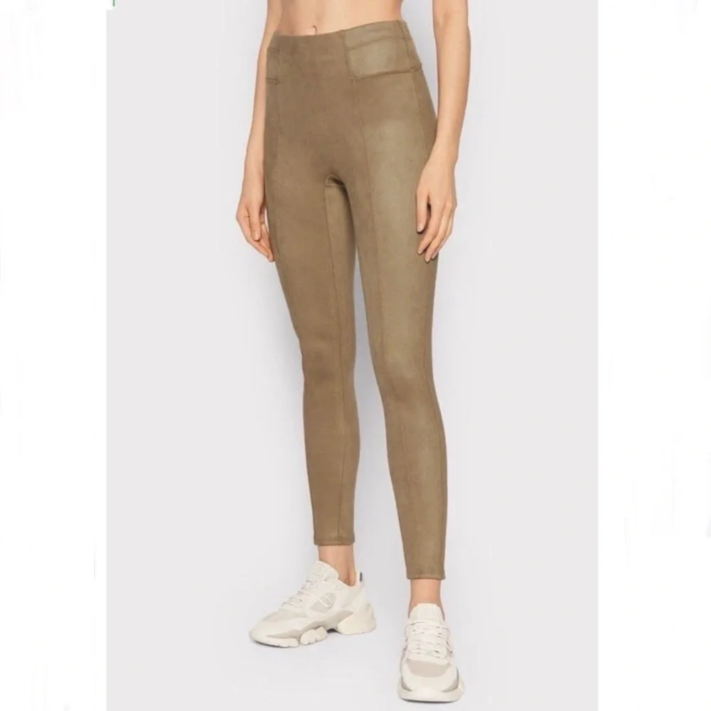 Spanx Camel Faux Suede Shaping Leggings Size Large